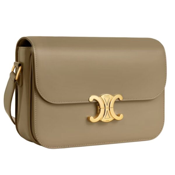 CELINE CLASSIQUE TRIOMPHE BAG IN SHINY CALFSKIN BROWN SEPIA - Image 10