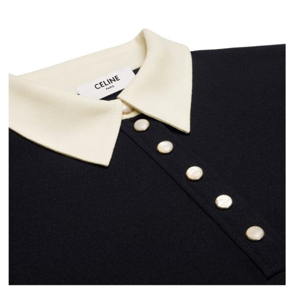 CELINE MINI POLO DRESS IN VISCOSE SABLÉ - Image 3