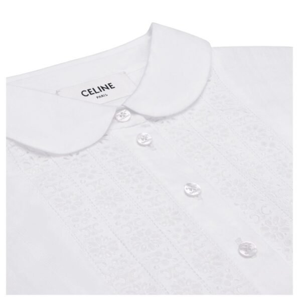 CELINE BABYDOLL MINI DRESS IN STRIPED COTTON VOILE - Image 3