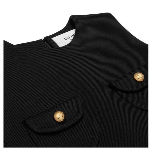 CELINE TRAPEZE MINI DRESS IN DOUBLE FACED WOOL TRICOTINE - Image 3