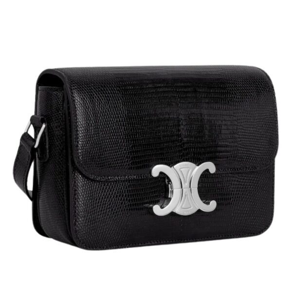 CELINE TEEN TRIOMPHE BAG IN LIZARD BLACK - Image 5