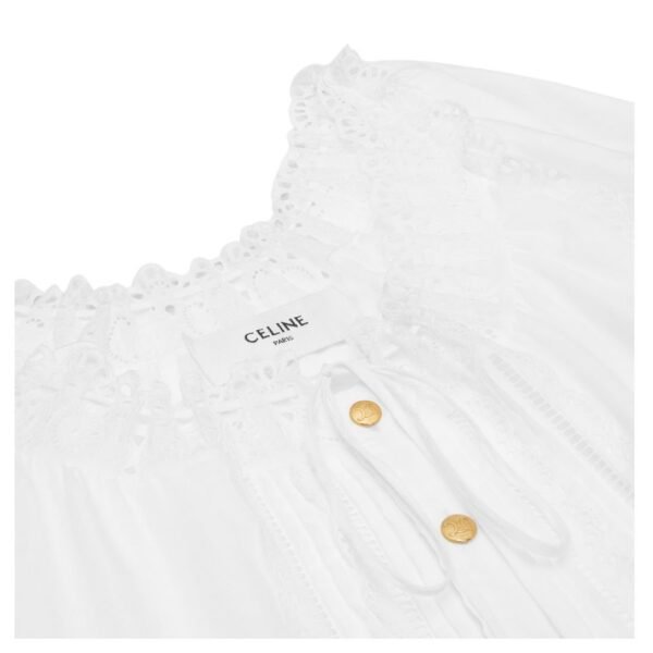 CELINE EMBROIDERED FOLK DRESS IN COTTON MUSLIN - Image 3