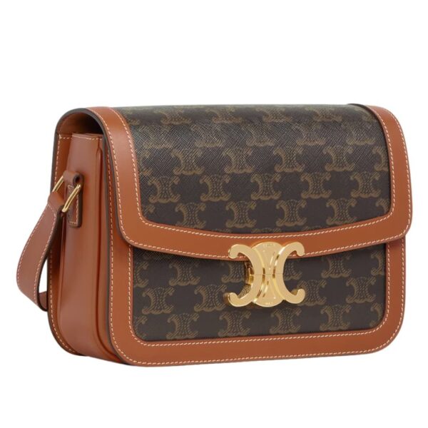 CELINE CLASSIQUE TRIOMPHE BAG IN CANVAS AND CALFSKIN - Image 3
