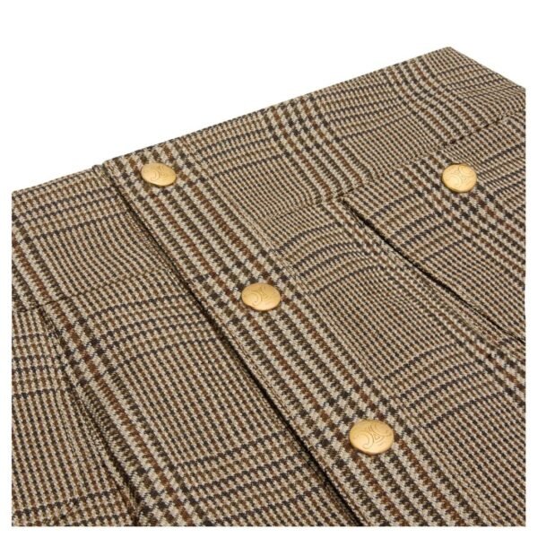 CELINE PLEATED BANDEAU MINI SKIRT IN LINEN AND WOOL - Image 3