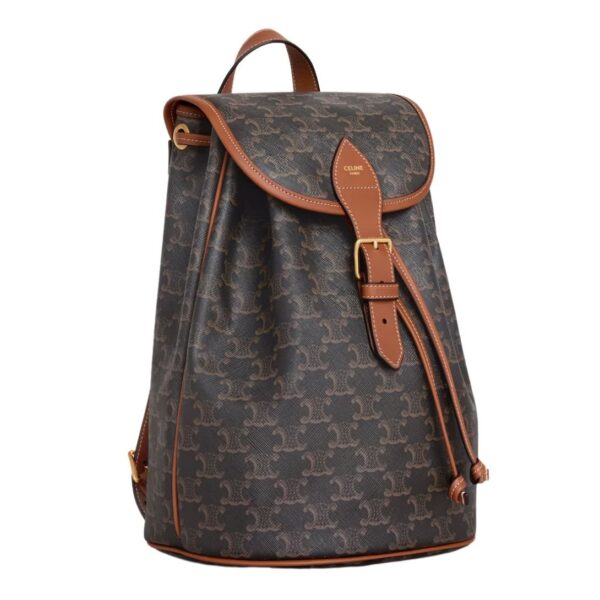 CELINE MEDIUM BACKPACK FOLCO IN TRIOMPHE CANVAS AND CALFSKIN - Image 3