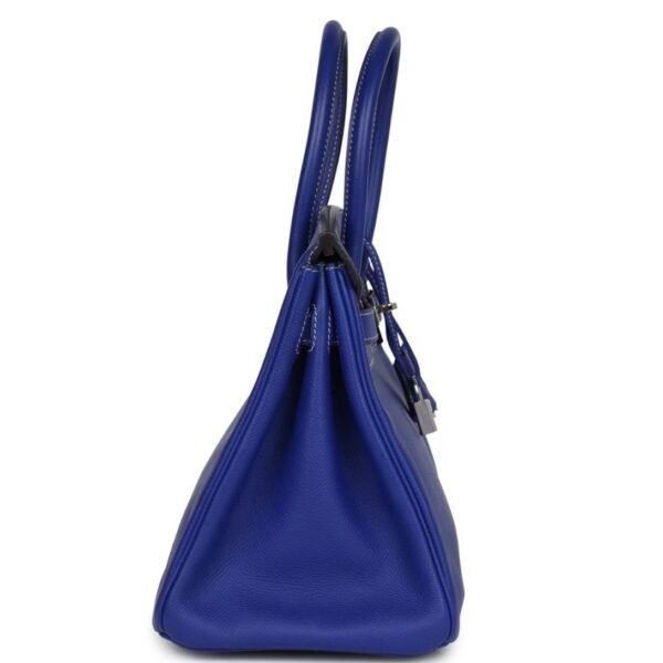 PRE-OWNED HERMÈS BIRKIN 30 BLEU ELECTRIC CANDY EPSOM PALLADIUM HARDWARE - Image 4
