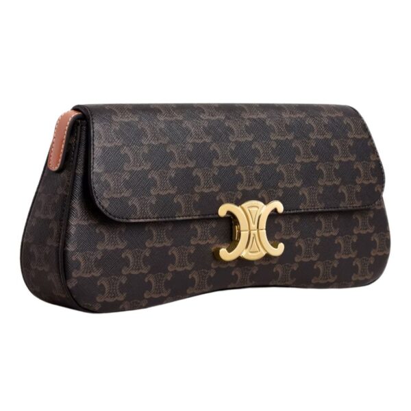 CELINE MEDIUM CELINE LOLA BAG IN TRIOMPHE CANVAS AND CALFSKIN - Image 3