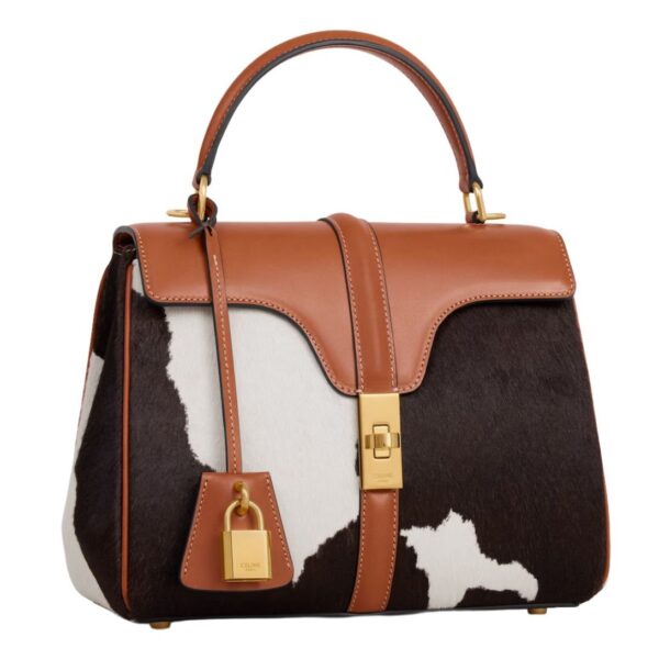 CELINE SMALL 16 BAG IN PONY CALFSKIN WITH COW PRINT - Image 3