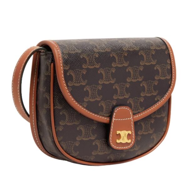 CELINE MINI BESACE IN TRIOMPHE CANVAS AND CALFSKIN - Image 3