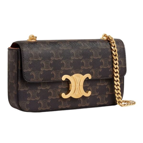 CELINE CHAIN SHOULDER BAG CLAUDE IN TRIOMPHE CANVAS - Image 3