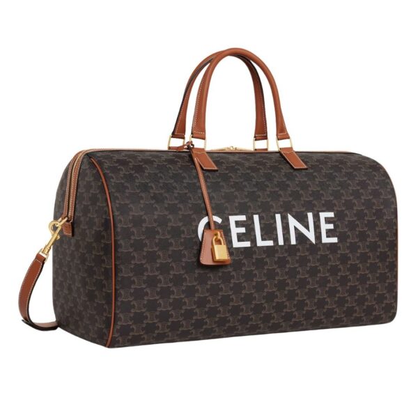 CELINE LARGE TRAVEL BAG IN TRIOMPHE CANVAS WITH CELINE PRINT - Image 3