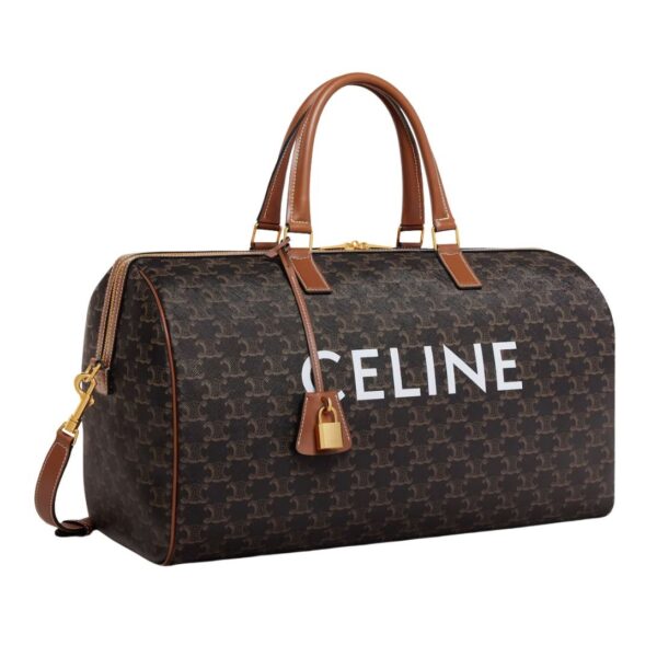 CELINE MEDIUM TRAVEL BAG IN TRIOMPHE CANVAS WITH CELINE PRINT - Image 3