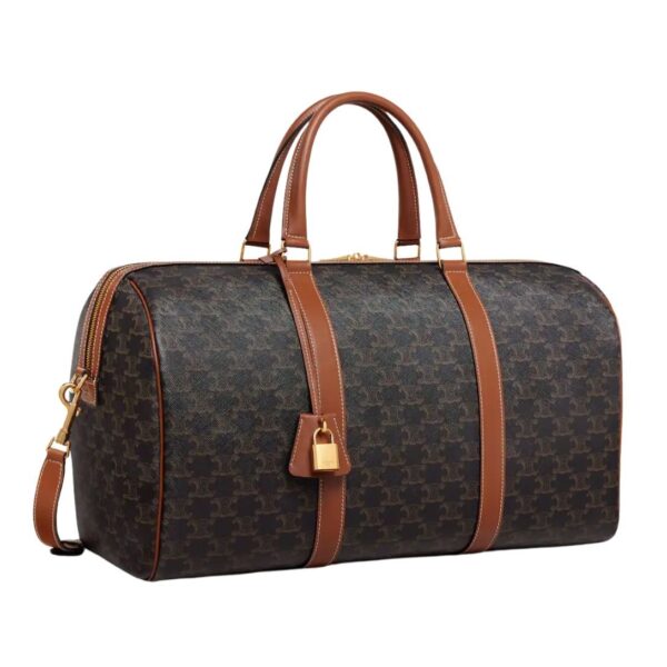 CELINE MEDIUM TRAVEL BAG IN TRIOMPHE CANVAS AND CALFSKIN - Image 3