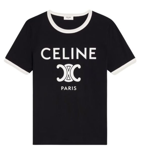 CELINE PARIS T SHIRT IN COTTON JERSEY OFF WHITE - Image 2