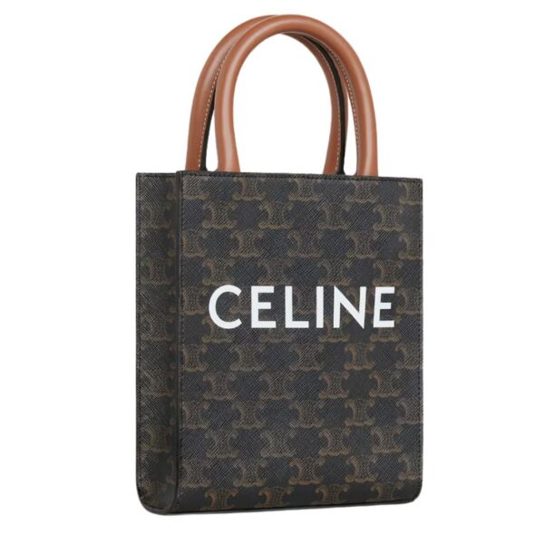 CELINE MINI VERTICAL CABAS IN TRIOMPHE CANVAS WITH CELINE PRINT - Image 3