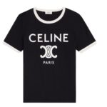 CELINE PARIS T SHIRT IN COTTON JERSEY BLACK-WHITE