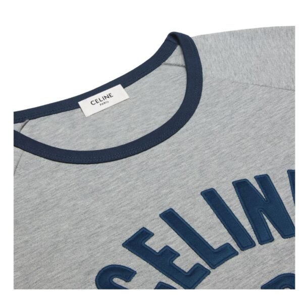 CELINE PARIS T SHIRT IN COTTON JERSEY GREY MELANGE - Image 3