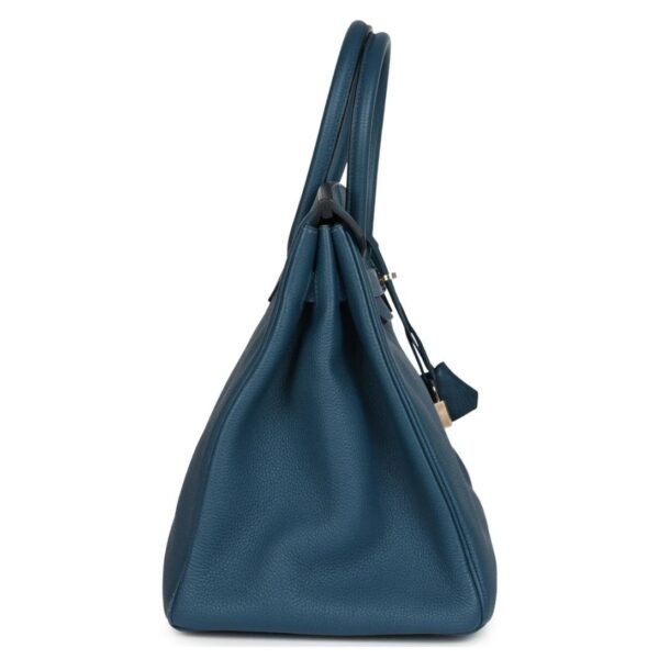 PRE-OWNED HERMÈS BIRKIN 35 COLVERT TOGO PALLADIUM HARDWARE - Image 3