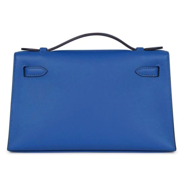 HERMÈS KELLY POCHETTE BLEU ROYAL SWIFT PALLADIUM HARDWARE - Image 2