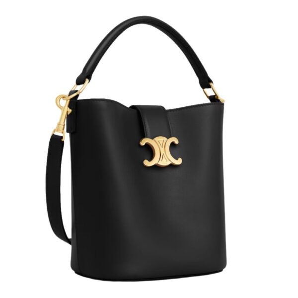 CELINE SMALL BUCKET LOUISE IN SMOOTH CALFSKIN BLACK - Image 4