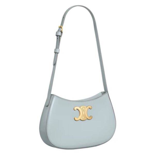 CELINE MEDIUM TILLY BAG IN SHINY CALFSKIN ICE BLUE - Image 4