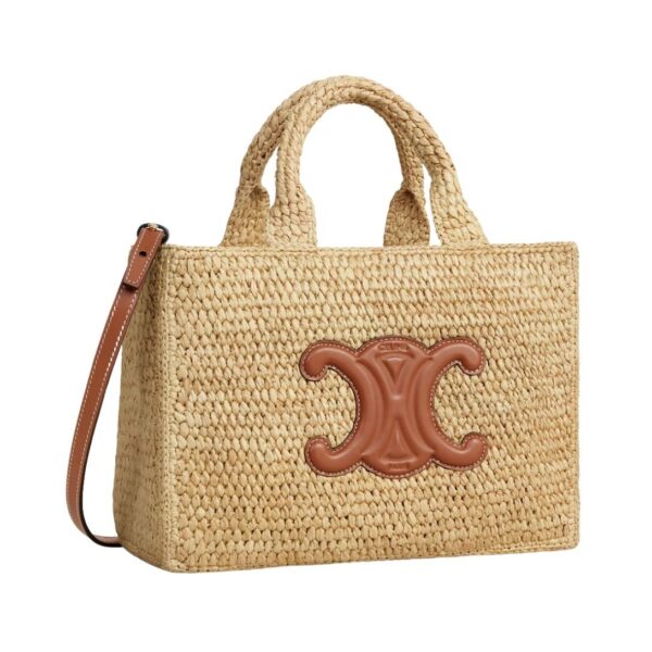 CELINE SMALL CABAS THAIS IN RAFFIA AND CALFSKIN - Image 3
