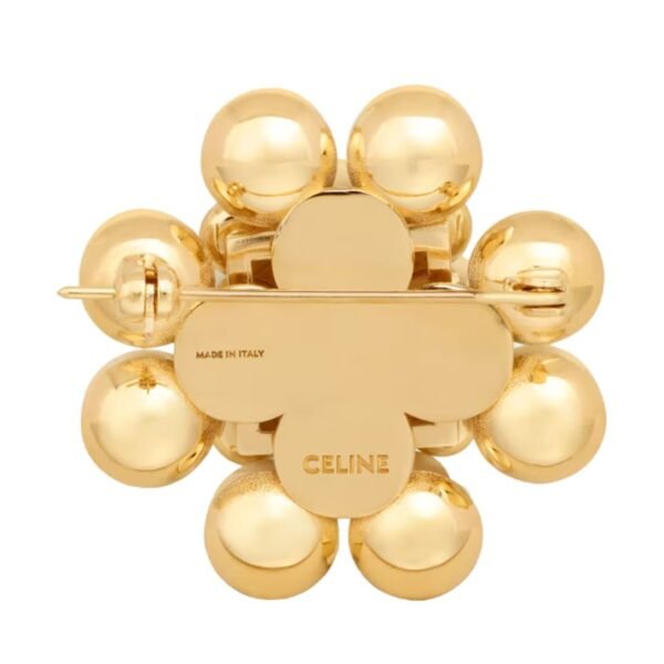 CELINE LES PERLES BROOCH IN STRASS RESIN PEARLS BRASS WITH GOLD FINISH AND STEEL - Image 2
