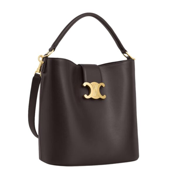 CELINE MEDIUM BUCKET LOUISE IN SMOOTH CALFSKIN EBONY - Image 5