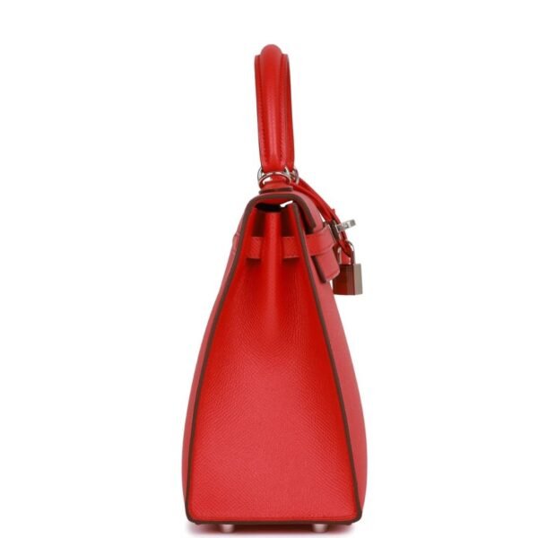 HERMÈS KELLY SELLIER 25 ROUGE DE COEUR VERSO EPSOM PALLADIUM HARDWARE - Image 4