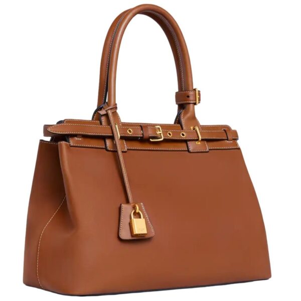 CELINE CONTI BAG IN NATURAL CALFSKIN TAN - Image 4
