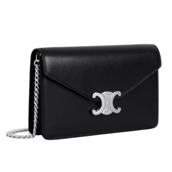 CELINE WALLET ON CHAIN MARGO IN SHINY CALFSKIN BLACK - Image 16