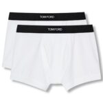 TOM FORD COTTON MODAL BOXER BRIEFS TWO PACK WHITE