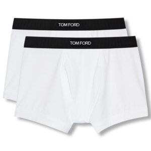 TOM FORD COTTON MODAL BOXER BRIEFS TWO PACK WHITE