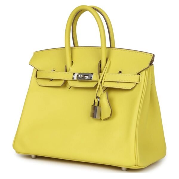 HERMÈS BIRKIN 25 LIME SWIFT PALLADIUM HARDWARE - Image 3