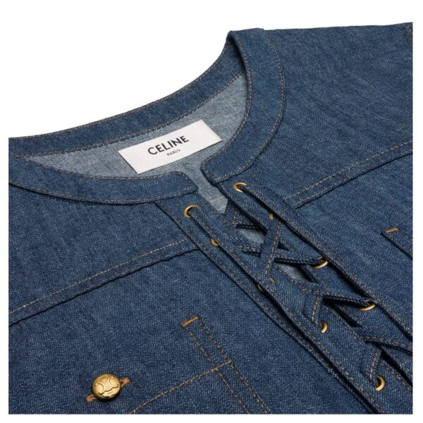 CELINE MINI DRESS IN DARK OCEAN WASH DENIM - Image 3