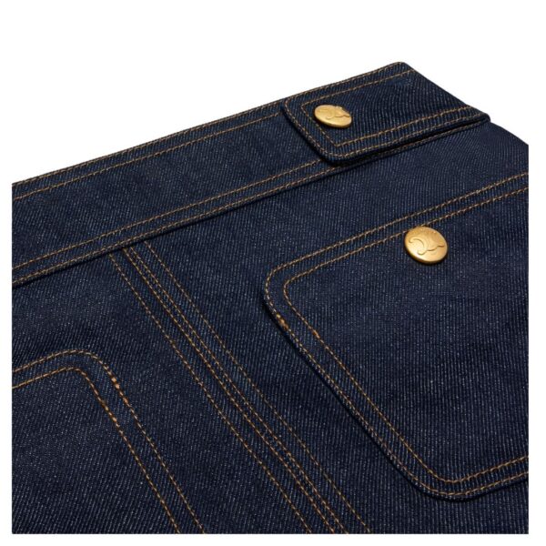 CELINE TRAPEZE MINI SKIRT IN RAW WASH DENIM - Image 3