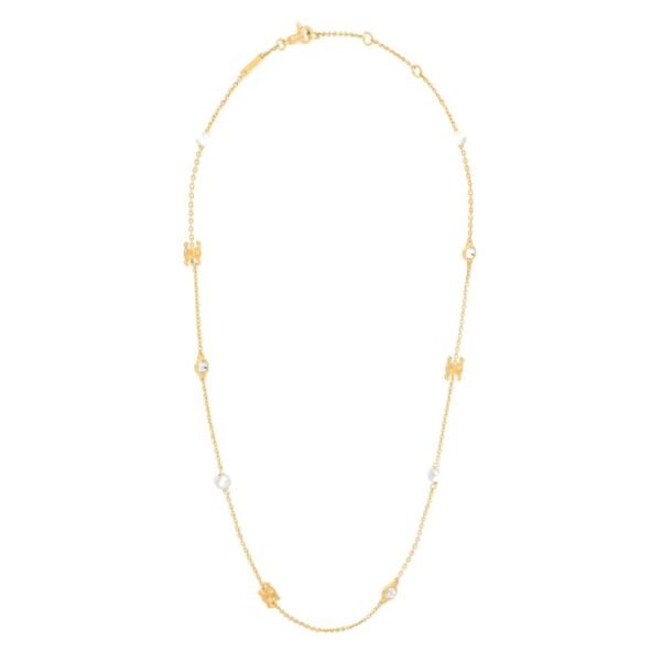 LES PERLES CELINE NECKLACE IN STRASS RESIN PEARLS AND BRASS WITH GOLD FINISH - Image 3
