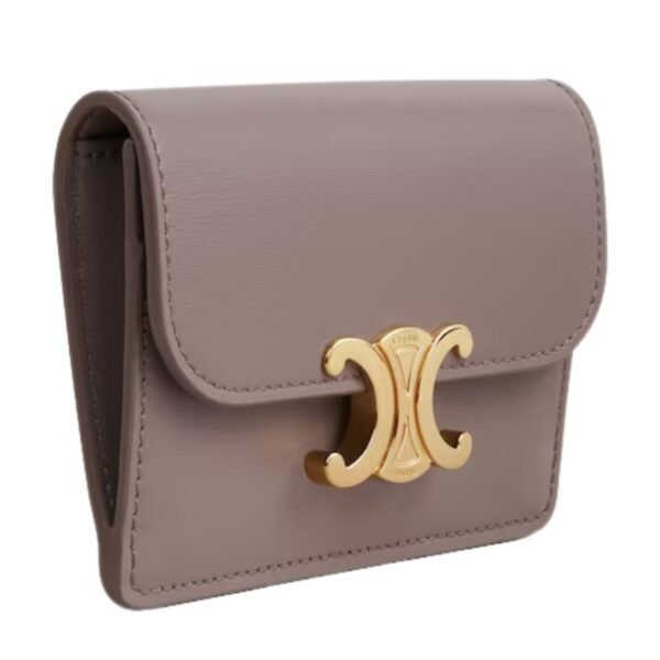 CELINE CARD HOLDER WITH FLAP TRIOMPHE IN SHINY CALFSKIN PEBBLE - Image 12