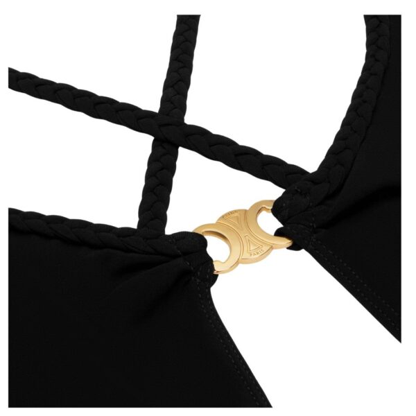 CELINE TRIOMPHE SWIMSUIT IN MATTE JERSEY BLACK - Image 3