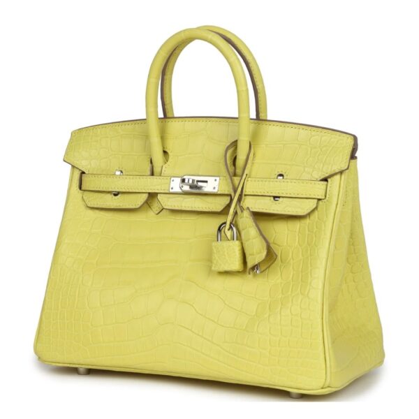 HERMÈS BIRKIN 25 LIME MATTE ALLIGATOR PALLADIUM HARDWARE - Image 3