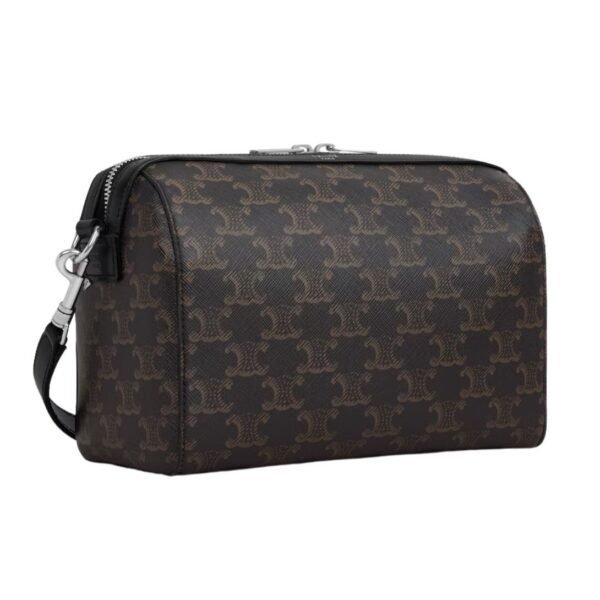 CELINE MINI BOSTON IN TRIOMPHE CANVAS AND CALFSKIN - Image 3