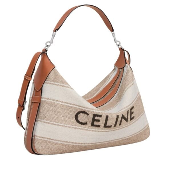 CELINE LARGE STRAP ROMY IN TEXTILE WITH JACQUARD AND CALFSKIN - Image 3