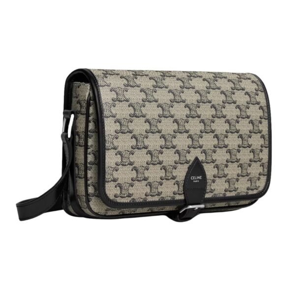 CELINE SMALL FOLCO MESSENGER IN TRIOMPHE CANVAS AND CALFSKIN BEIGE - Image 3