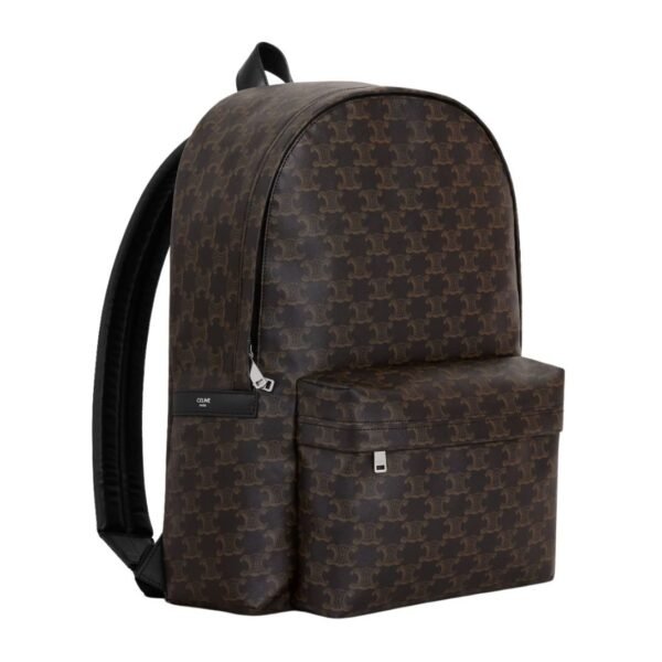 CELINE MEDIUM BACKPACK IN TRIOMPHE CANVAS AND CALFSKIN - Image 3