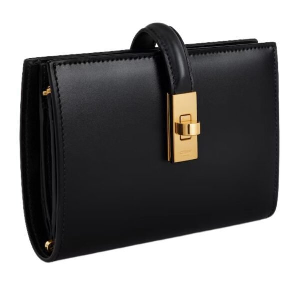 CELINE WALLET WITH COIN PURSE 16 IN SATINATED CALFSKIN BLACK - Image 4