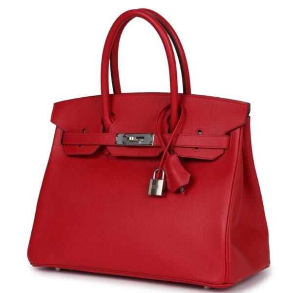 PRE-OWNED HERMÈS BIRKIN 30 ROUGE CASAQUE EPSOM PALLADIUM HARDWARE - Image 3