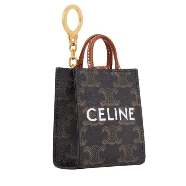 CELINE MICRO VERTICAL CABAS IN TRIOMPHE CANVAS AND CALFSKIN - Image 3