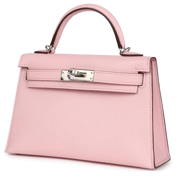 HERMÈS KELLY SELLIER 20 ROSE SAKURA CHEVRE MYSORE PALLADIUM HARDWARE - Image 3
