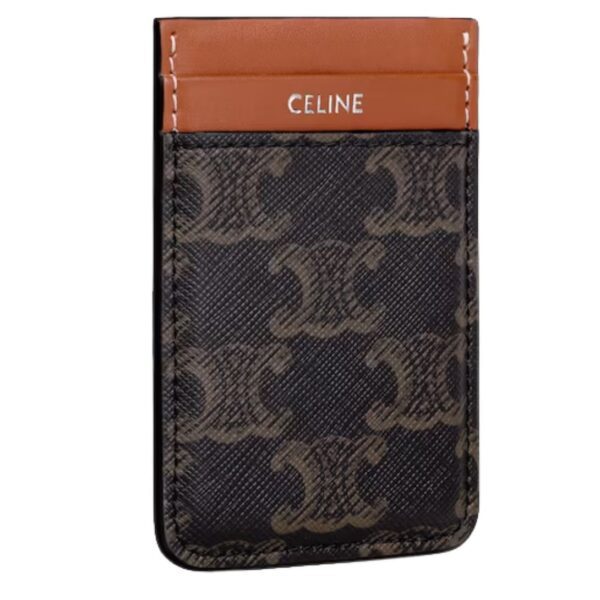 CELINE MAGNET CARD HOLDER IN TRIOMPHE CANVAS AND CALFSKIN - Image 3