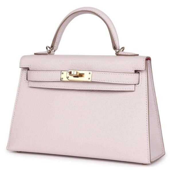 HERMÈS SPECIAL ORDER (HSS) KELLY SELLIER 20 MAUVE PALE VERSO CHEVRE MYSORE PERMABRASS HARDWARE - Image 3